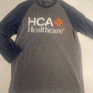 HCA Healthcare Gray and Navy Long Sleeve Shirt